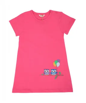 Organickid Pink Owl Dress 4 Years