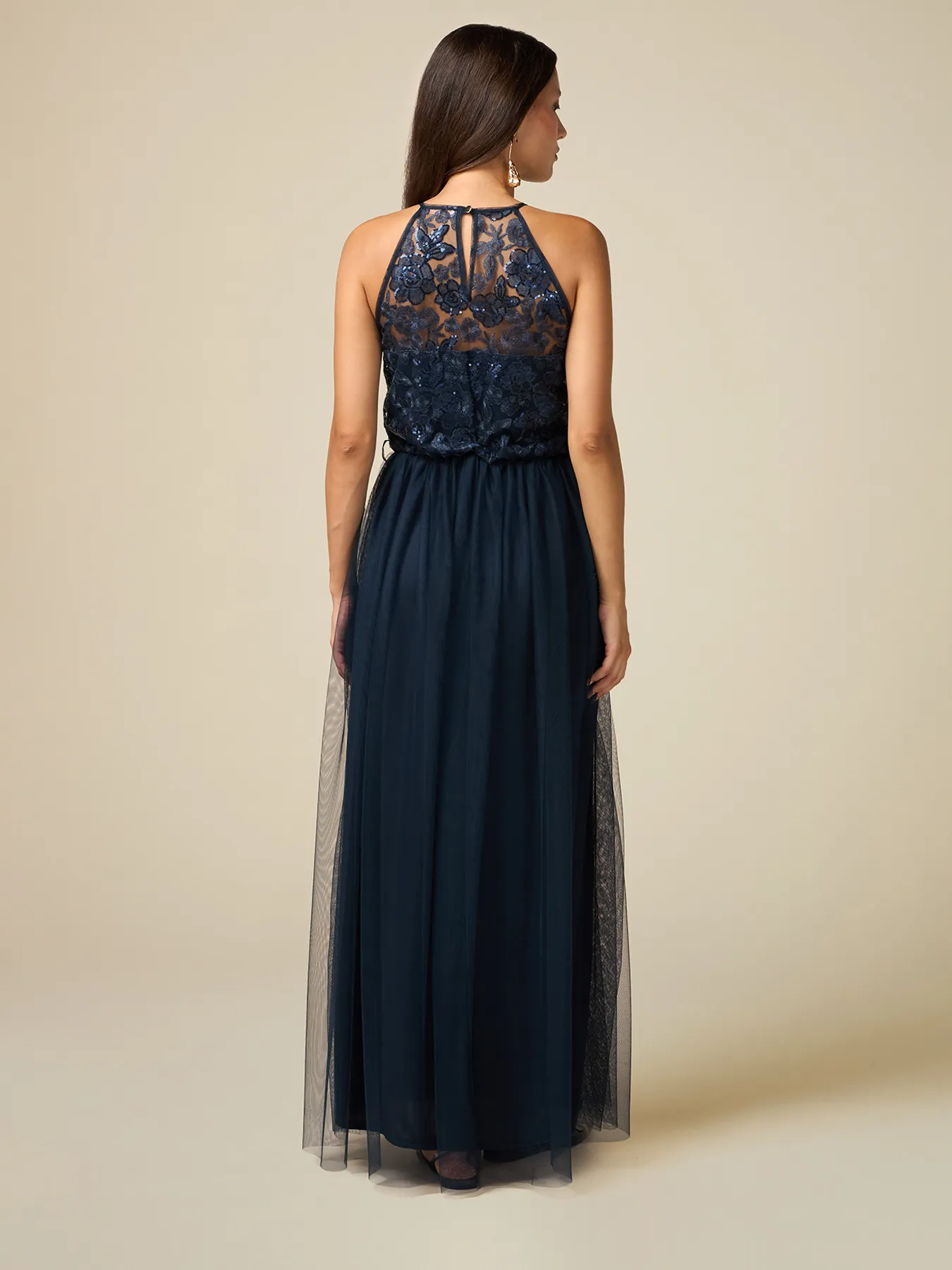 Tulle dress with embroidered bodice
